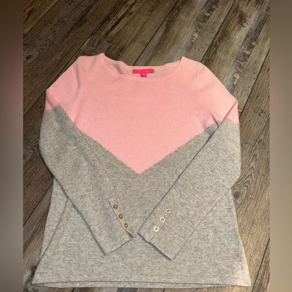 Lilly Pulitzer Colorblock Small Cashmere EUC - Picture 2 of 6